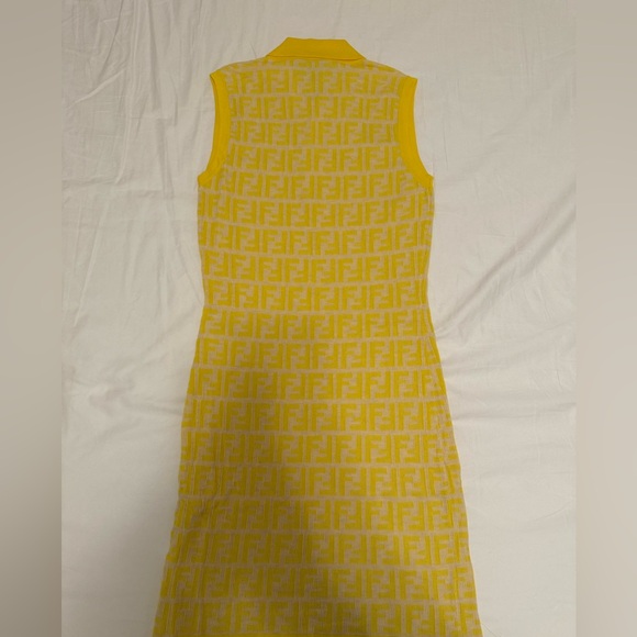 Fendi Yellow Patterned Mini Dress - Picture 3 of 3